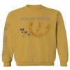 Aesthetics Graphic Logo fire Butterfly Sunflower Vintage Hip hop Fashion Men's Crewneck Sweatshirt (Gold Large) view 1