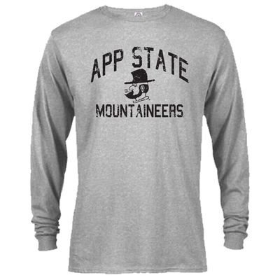 Appalachian State Mountaineers Retro Distressed Long Sleeve T-Shirt Athletic Heather 2XL