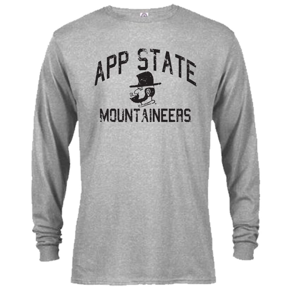 Appalachian State Mountaineers Retro Distressed Long Sleeve T-Shirt Athletic Heather 2XL