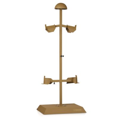 Savior Equipment H.A.B Tactical Gear Stand Helmet Vest Belt Display Rack, Military Gear Holder Plate Carrier Indoor Home Garage Free-Standing Organizer, RAL 8000 Tan