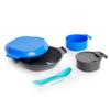 humangear GoKit Deluxe: 7-Tool Lightweight Camping Mess Kit with Portable Insulated Cup, Camping Plate, Bowl, Utensil, and Toothpick - Ideal On-The-Go Camping Solution, Charcoal/Blue view 1