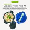 humangear GoKit Deluxe: 7-Tool Lightweight Camping Mess Kit with Portable Insulated Cup, Camping Plate, Bowl, Utensil, and Toothpick - Ideal On-The-Go Camping Solution, Charcoal/Blue view 2