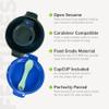 humangear GoKit Deluxe: 7-Tool Lightweight Camping Mess Kit with Portable Insulated Cup, Camping Plate, Bowl, Utensil, and Toothpick - Ideal On-The-Go Camping Solution, Charcoal/Blue view 4