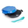 humangear GoKit Light: 5-Tool Lightweight Camping Mess Kit with Camping Plate, Bowl, Utensil, and Toothpick - Ideal On-The-Go Camping Solution, Charcoal/Blue view 1