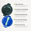 humangear GoKit Light: 5-Tool Lightweight Camping Mess Kit with Camping Plate, Bowl, Utensil, and Toothpick - Ideal On-The-Go Camping Solution, Charcoal/Blue view 4