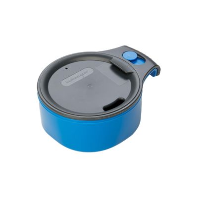 humangear cupCUP | Nesting Cup Mess Kit | Camping Gear with Secure Lid | Made with FDA-Food Safe Material, Charcoal/Blue