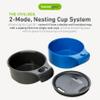 humangear cupCUP | Nesting Cup Mess Kit | Camping Gear with Secure Lid | Made with FDA-Food Safe Material, Charcoal/Blue view 2