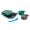 humangear GoKit Deluxe: 7-Tool Lightweight Camping Mess Kit with Portable Insulated Cup, Camping Plate, Bowl, Utensil, and Toothpick - Ideal On-The-Go Camping Solution, Charcoal/Green view 1