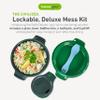 humangear GoKit Deluxe: 7-Tool Lightweight Camping Mess Kit with Portable Insulated Cup, Camping Plate, Bowl, Utensil, and Toothpick - Ideal On-The-Go Camping Solution, Charcoal/Green view 2