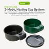 humangear cupCUP | Nesting Cup Mess Kit | Camping Gear with Secure Lid | Made with FDA-Food Safe Material, Charcoal/Green view 2