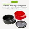 humangear cupCUP | Nesting Cup Mess Kit | Camping Gear with Secure Lid | Made with FDA-Food Safe Material, Charcoal/Red view 2
