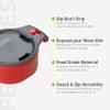 humangear cupCUP | Nesting Cup Mess Kit | Camping Gear with Secure Lid | Made with FDA-Food Safe Material, Charcoal/Red view 4
