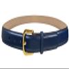 A274GP Gold Buckle Italian Calfskin Genuine Full Leather Dress Belt 1"(25mm) Wide (Gold Smooth Navy, 42) view 1