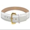 A274GP Gold Buckle Italian Calfskin Genuine Full Leather Dress Belt 1"(25mm) Wide (Gold Smooth White, 34) view 1