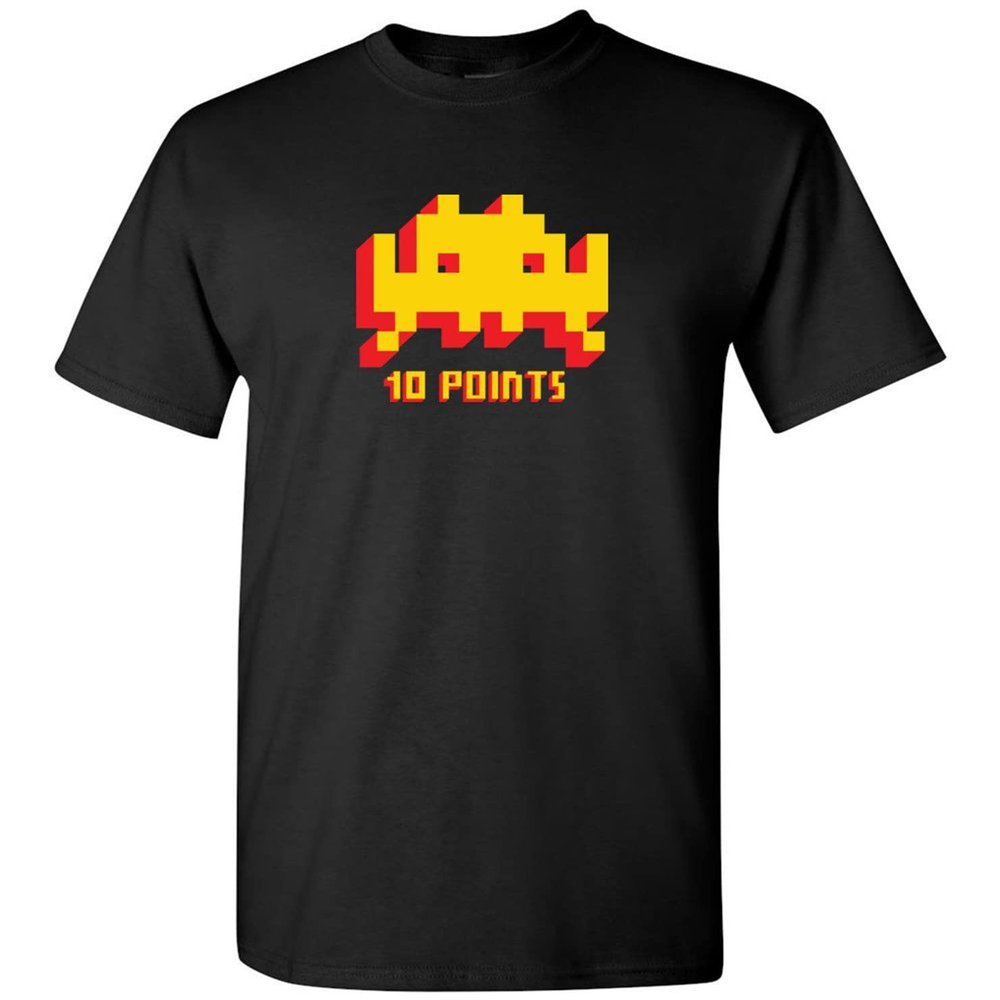 Absurd Ink Space Invaders 10 Points - T-Shirt (4XL) Black