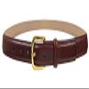 A274GP Gold Buckle Italian Calfskin Genuine Full Leather Dress Belt 1"(25mm) Wide (Gold Smooth Burgundy, 38) view 1