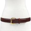 A274GP Gold Buckle Italian Calfskin Genuine Full Leather Dress Belt 1"(25mm) Wide (Gold Smooth Burgundy, 38) view 2