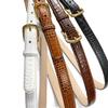 A274GP Gold Buckle Genuine Full-Grain Cowhide Leather Dress Belt 1"(25mm) Wide (25mm-Alligator Black, 40) view 4