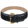 A274GP Gold Buckle Italian Calfskin Genuine Full Leather Dress Belt 1"(25mm) Wide (Gold Smooth Black, 38) view 1