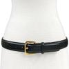 A274GP Gold Buckle Italian Calfskin Genuine Full Leather Dress Belt 1"(25mm) Wide (Gold Smooth Black, 38) view 2