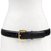 A274GP Gold Buckle Genuine Full-Grain Cowhide Leather Dress Belt 1"(25mm) Wide (25mm-Alligator Black, 36) view 2