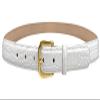 A274GP Gold Buckle Genuine Full-Grain Cowhide Leather Dress Belt 1"(25mm) Wide (25mm-Alligator White, 32) view 1