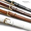 A274GP Gold Buckle Italian Calfskin Genuine Full Leather Dress Belt 1"(25mm) Wide (Gold Smooth Brown, 32) view 3