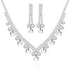 Uloveido Fashion Crystal Necklace and Stud Long Earrings Set, Rhinestone Bridal Bridesmaid Jewelry, with 7 Cards Y1663 view 1