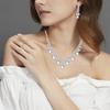 Uloveido Fashion Crystal Necklace and Stud Long Earrings Set, Rhinestone Bridal Bridesmaid Jewelry, with 7 Cards Y1663 view 2