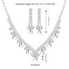 Uloveido Fashion Crystal Necklace and Stud Long Earrings Set, Rhinestone Bridal Bridesmaid Jewelry, with 7 Cards Y1663 view 3