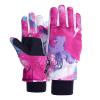 Kids Snow Ski Gloves for Winter Waterproof Boys Girls Ski Gloves Toddler Finger Mittens Pink view 1