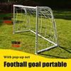 Mini Soccer Goal Portable Soccer Net Pop Up Goal Nets Children's Football Training Rack for Home Garden School Playground Football Goals Outdoor Portable Steel Football Goal with Pop-Up Net LSDRALOBBE view 2