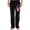 Americana Flag Deer Men's Cotton Yoga Sweatpants Open Bottom Joggers Straight Leg Running Casual Loose Fit Athletic Pants with Pockets Black Large view 1