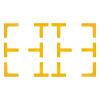 Eco Walker Court Lines Marker Kit Throw Down Markers Create Your Own Mini Pickleball Tennis Court (Yellow) view 1