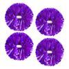 4Pcs Metallic Cheerleading Pom Poms, Creatiee 2 Pair Cheerleader Cheering Squad Pompoms for School Sports Dance Games Team Spirit Cheer (Purple) view 1
