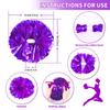 4Pcs Metallic Cheerleading Pom Poms, Creatiee 2 Pair Cheerleader Cheering Squad Pompoms for School Sports Dance Games Team Spirit Cheer (Purple) view 2