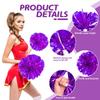 4Pcs Metallic Cheerleading Pom Poms, Creatiee 2 Pair Cheerleader Cheering Squad Pompoms for School Sports Dance Games Team Spirit Cheer (Purple) view 3