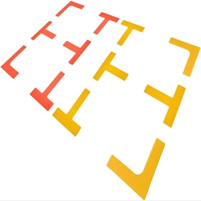Eco Walker Court Lines Marker Kit Throw Down Markers Create Your Own Mini Pickleball Tennis Court (RED-Yellow)