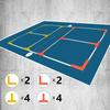Eco Walker Court Lines Marker Kit Throw Down Markers Create Your Own Mini Pickleball Tennis Court (RED-Yellow) view 3