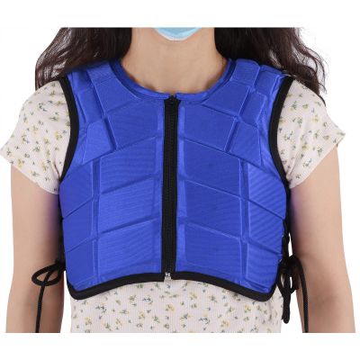 Kids Equestrian Protective Vest, Professional Safety Equestrian Vest, EVA-Padded Horse Riding Protective Gear Body Protector Sportswear Shock-Absorption Waistcoat for Children Boys Girls (CS, Blue)