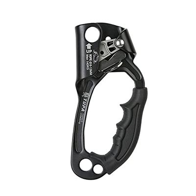WYKJ Outdoor Rock Climbing SRT Professional Hand Ascender Device Mountaineer Handle Ascender Left Hand Right Hand Climbing Rope Tools (Right Black)