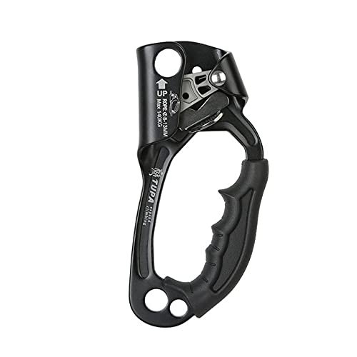 WYKJ Outdoor Rock Climbing SRT Professional Hand Ascender Device Mountaineer Handle Ascender Left Hand Right Hand Climbing Rope Tools (Right Black)