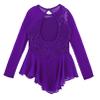 winying Girls Mock Neck Long Sleeves Tulle Splice Cut Out Back Roller Ice Figure Skating Dress Ballet Dancewear Purple b 6 Years view 4