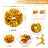 4Pcs Metallic Cheerleading Pom Poms, Creatiee 2 Pair Cheerleader Cheering Squad Pompoms for School Sports Dance Games Team Spirit Cheer (Gold) view 2