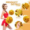 4Pcs Metallic Cheerleading Pom Poms, Creatiee 2 Pair Cheerleader Cheering Squad Pompoms for School Sports Dance Games Team Spirit Cheer (Gold) view 3