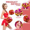 4Pcs Metallic Cheerleading Pom Poms, Creatiee 2 Pair Cheerleader Cheering Squad Pompoms for School Sports Dance Games Team Spirit Cheer (Rose Gold) view 3