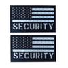 2 Pack Reflective Security Patch US Flag with Hook Back for Service Harness Tactical Vest Collar Hook-Fastener Backing (Black-White) view 1