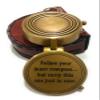 Brass Compass Follow Your Inner Compass Quote Engraved with Leather Case for Camping, Hiking, Touring view 2