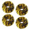 4Pcs Metallic Cheerleading Pom Poms, Creatiee 2 Pair Cheerleader Cheering Squad Pompoms for School Sports Dance Games Team Spirit Cheer (Black Gold) view 1