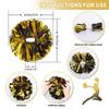 4Pcs Metallic Cheerleading Pom Poms, Creatiee 2 Pair Cheerleader Cheering Squad Pompoms for School Sports Dance Games Team Spirit Cheer (Black Gold) view 2